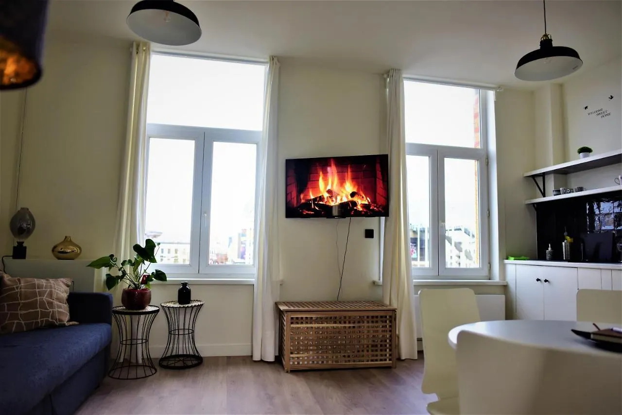 Apartment Sleep Inn - Black And White Modern Flat With Cityview Antwerp